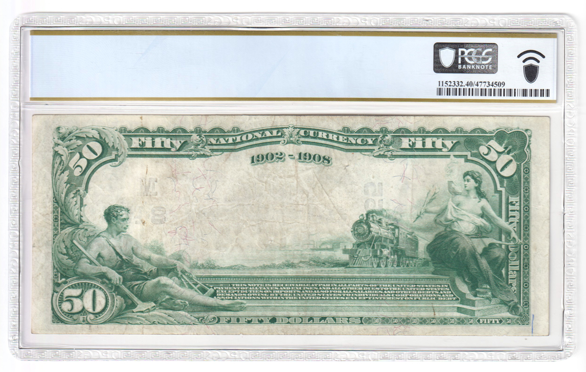 1902 $50 Blue Seal Date Back - St. Louis, MO Charter #8455 - PCGS XF-40