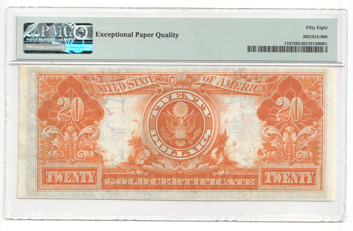 1922 $20 Fr# 1187 - PMG AU-58 EPQ