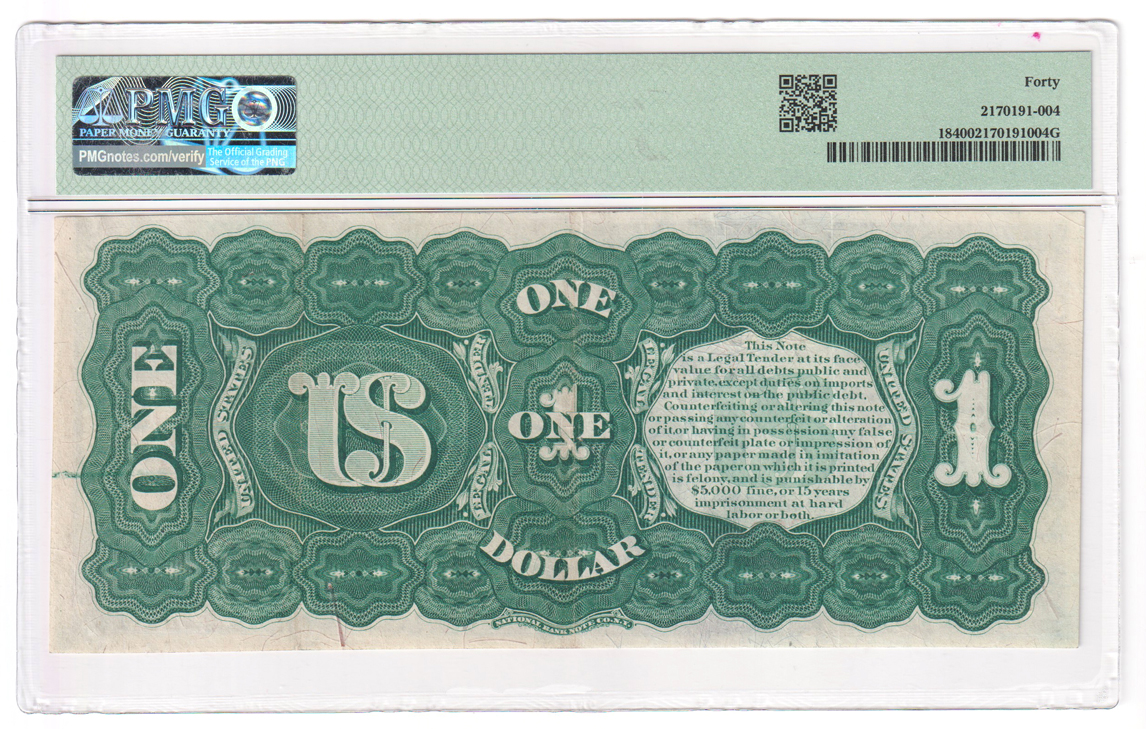1869 $1 Fr# 18 - PMG XF-40