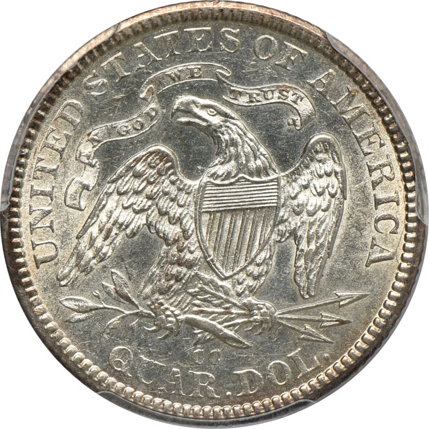 1829 Capped Bust half-dime MS-62, 1840 Seated Liberty half-dime AU-55, and an 1878-CC Seated Liberty quarter AU-55, all PCGS