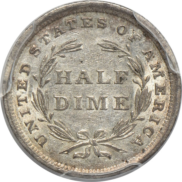 1829 Capped Bust half-dime MS-62, 1840 Seated Liberty half-dime AU-55, and an 1878-CC Seated Liberty quarter AU-55, all PCGS