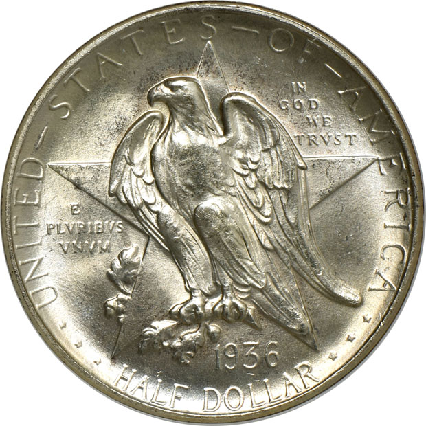 1936 Oregon MS-65, 1936-D Texas MS-66, and a 1936 York MS-65, all NGC (no line) CAC
