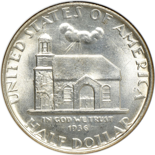 Five Uncirculated silver commemorative half-dollars certified by NGC (three CAC)