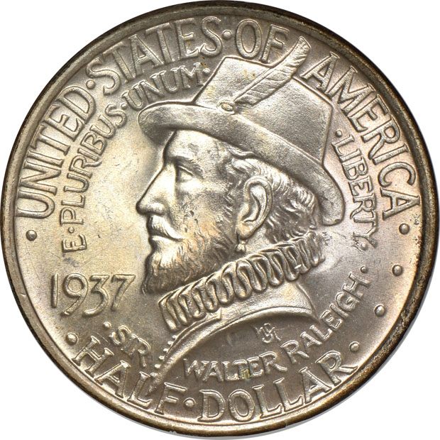 Five Uncirculated silver commemorative half-dollars certified by NGC (three CAC)