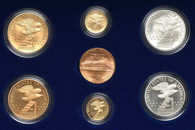 Collection of 1988 America in Space medal sets in original packaging