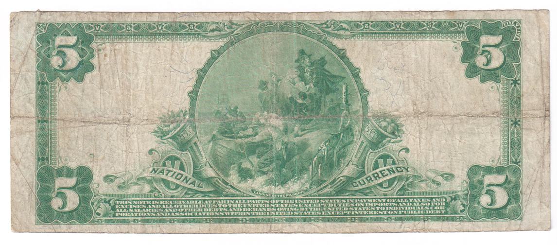 1902 $5 Blue Seal - Arthur, IL Charter #5233 - F/pinhole