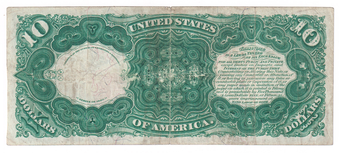 1880 $10 "Jackass" Fr# 113 - VF