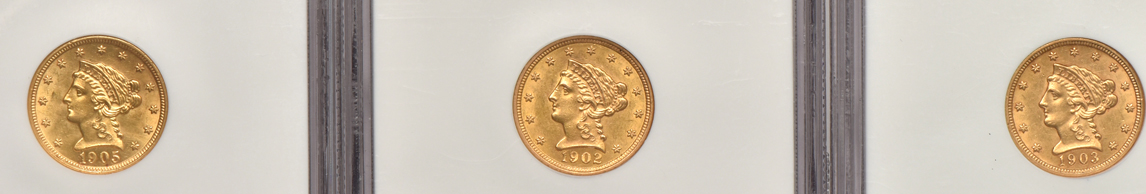 Seven different quarter eagles certified MS-61 by NGC