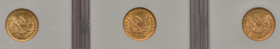 Seven different quarter eagles certified MS-61 by NGC