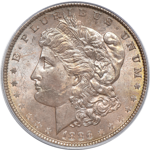 1885 NGC MS-64, 1886 PCGS MS-62, and 1898-O PCGS MS-64