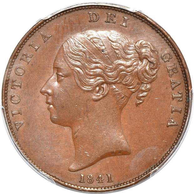 Great Britain - 1841, 1851 and 1857 pennies, all PCGS AU-58
