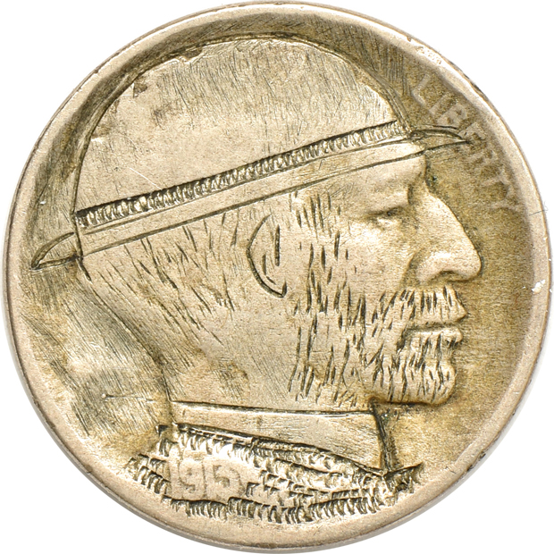 Three "hobo" nickels