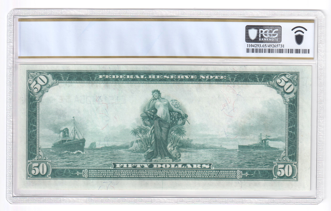 1914 $50 Chicago Blue Seal Fr# 1043 - PCGS GemCU-65 PPQ