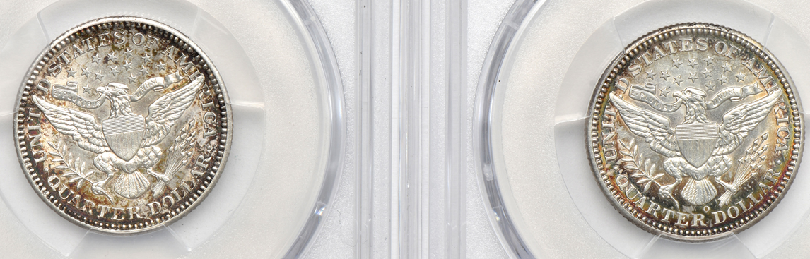 Six PCGS certified Barber quarters, all PCGS details/cleaned