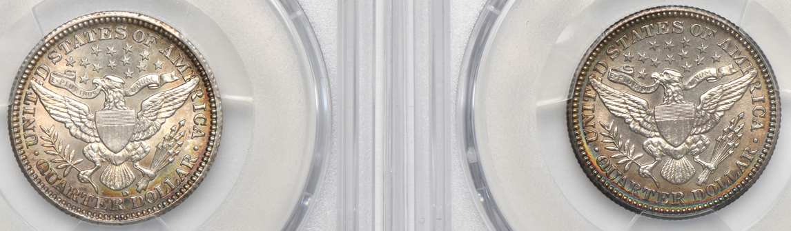 Six PCGS certified Barber quarters, all PCGS details/cleaned