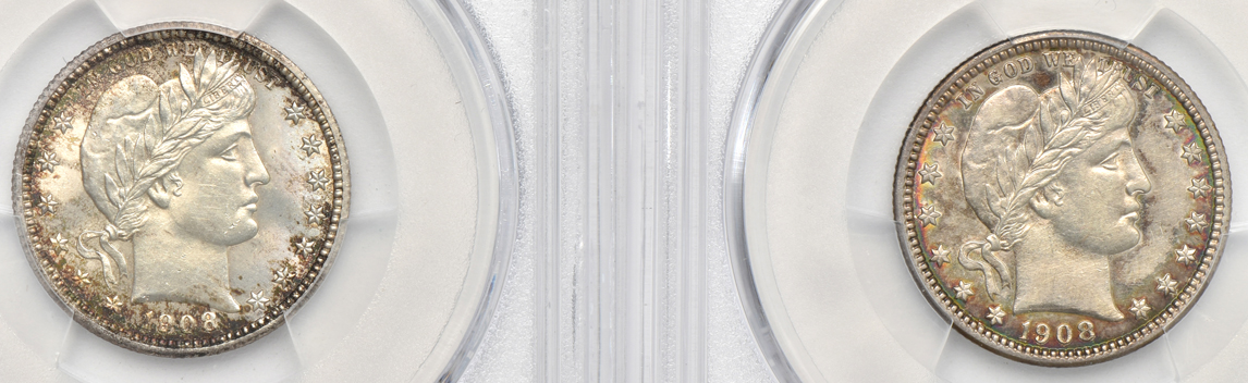 Six PCGS certified Barber quarters, all PCGS details/cleaned