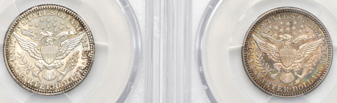 Six PCGS certified Barber quarters, all PCGS details/cleaned