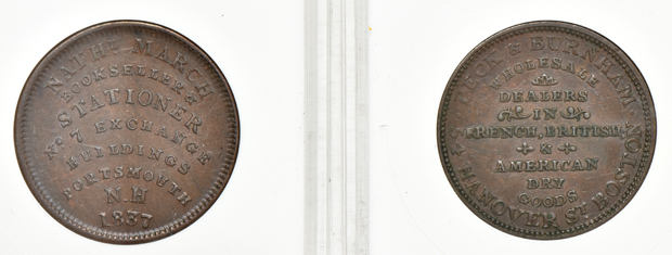 Six hard times tokens certified by ANACS