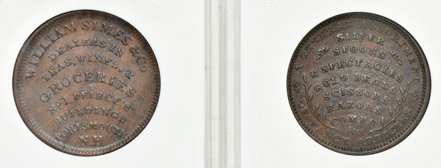 Six hard times tokens certified by ANACS