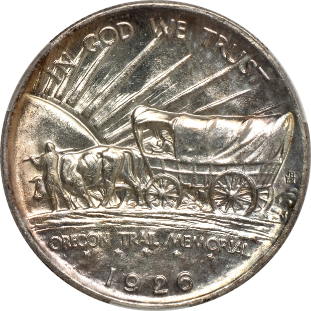 1925-S California MS-63, 1925 Stone Mountain MS-64, and a 1926-S Oregon MS-64, all CACG