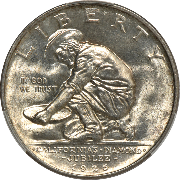 1925-S California MS-63, 1925 Stone Mountain MS-64, and a 1926-S Oregon MS-64, all CACG