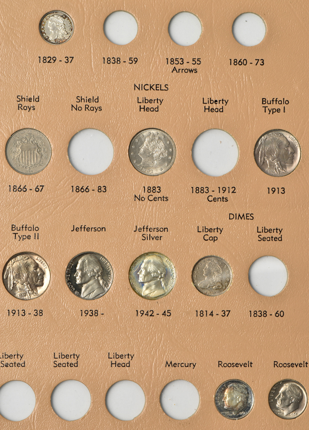 Collection of 33 U.S. Type coins in a Dansco album