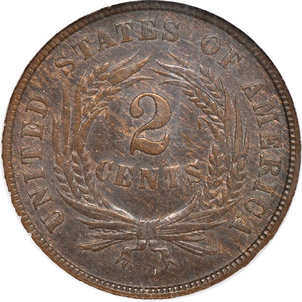 1864 Small Motto NGC MS-62 BN