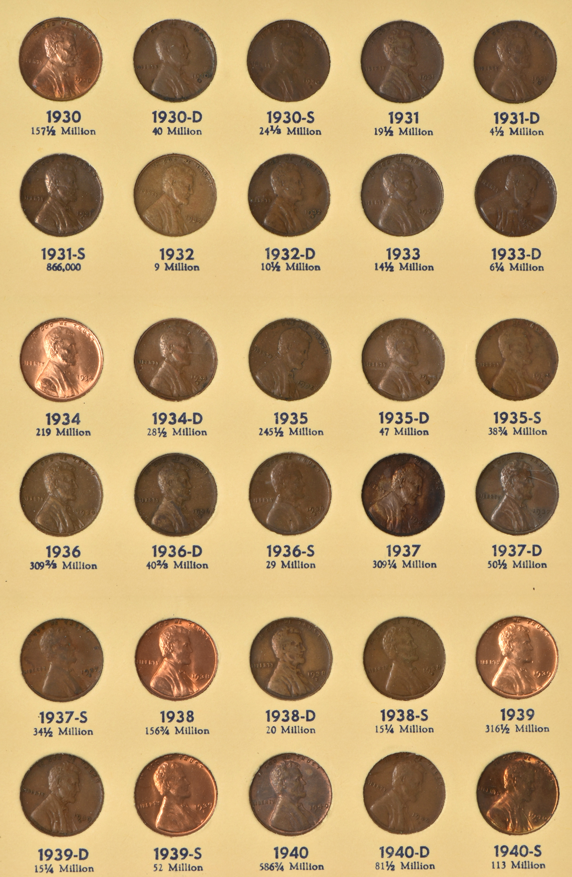 Collection of Lincolon cents is two Library of Coins albums