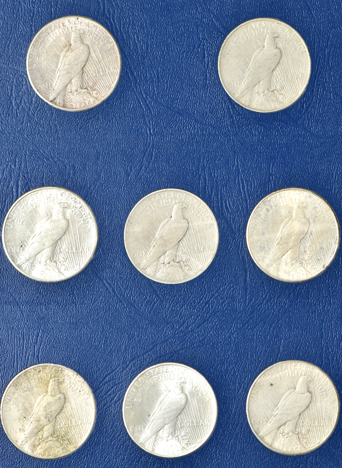 Nearly complete collection of Peace dollars in a Whitman 9430 album