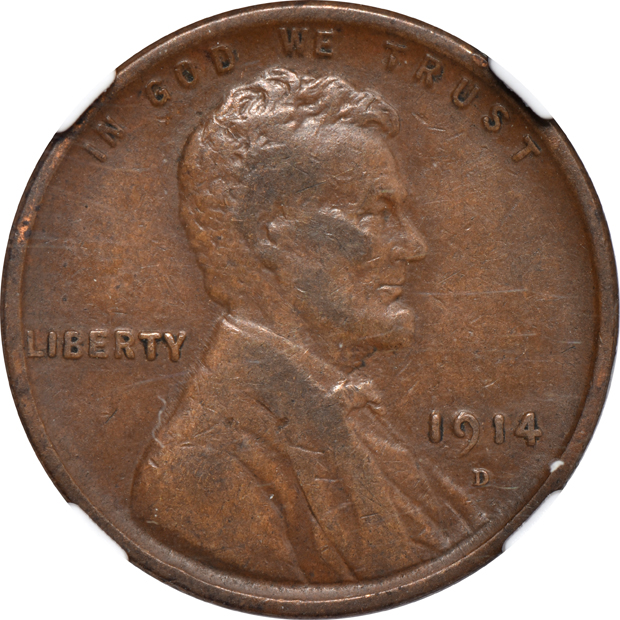 1914-D VF-30 BN, and a 1922 No D Weak Reverse XF-40 BN, both NGC