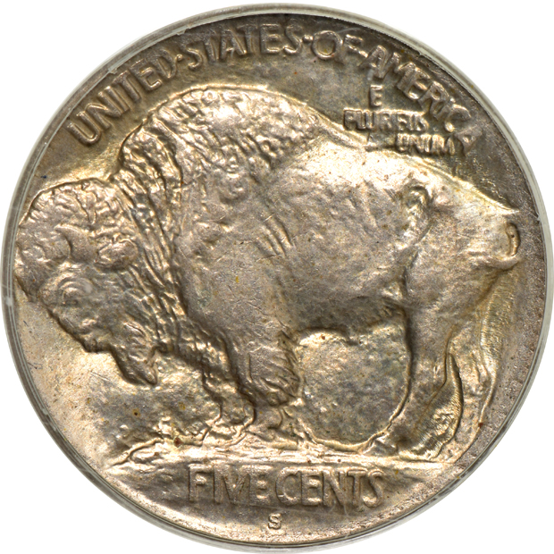 1913-S Type 1 MS-64, 1914-D MS-64, and a 1915-D MS-63, all PCGS (green label)