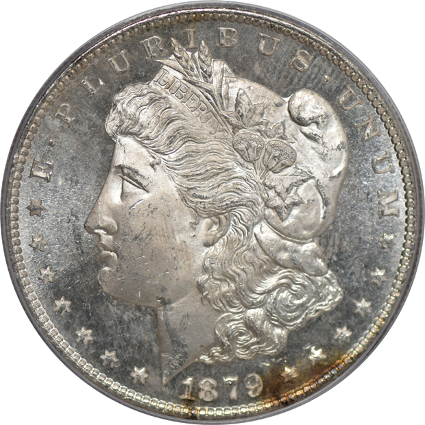1879-S, 1885-O, and an 1898-O, all PCGS MS-64 (doily)