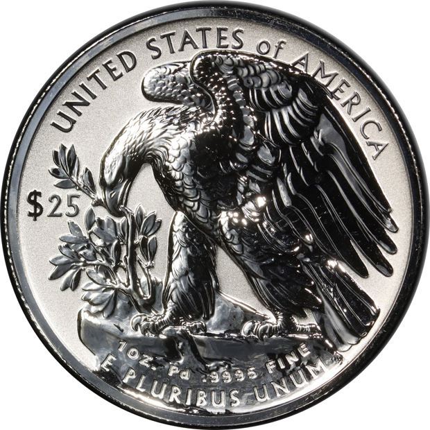 2019-W Reverse Proof $25 1oz Palladium Eagle PCGS PR-70