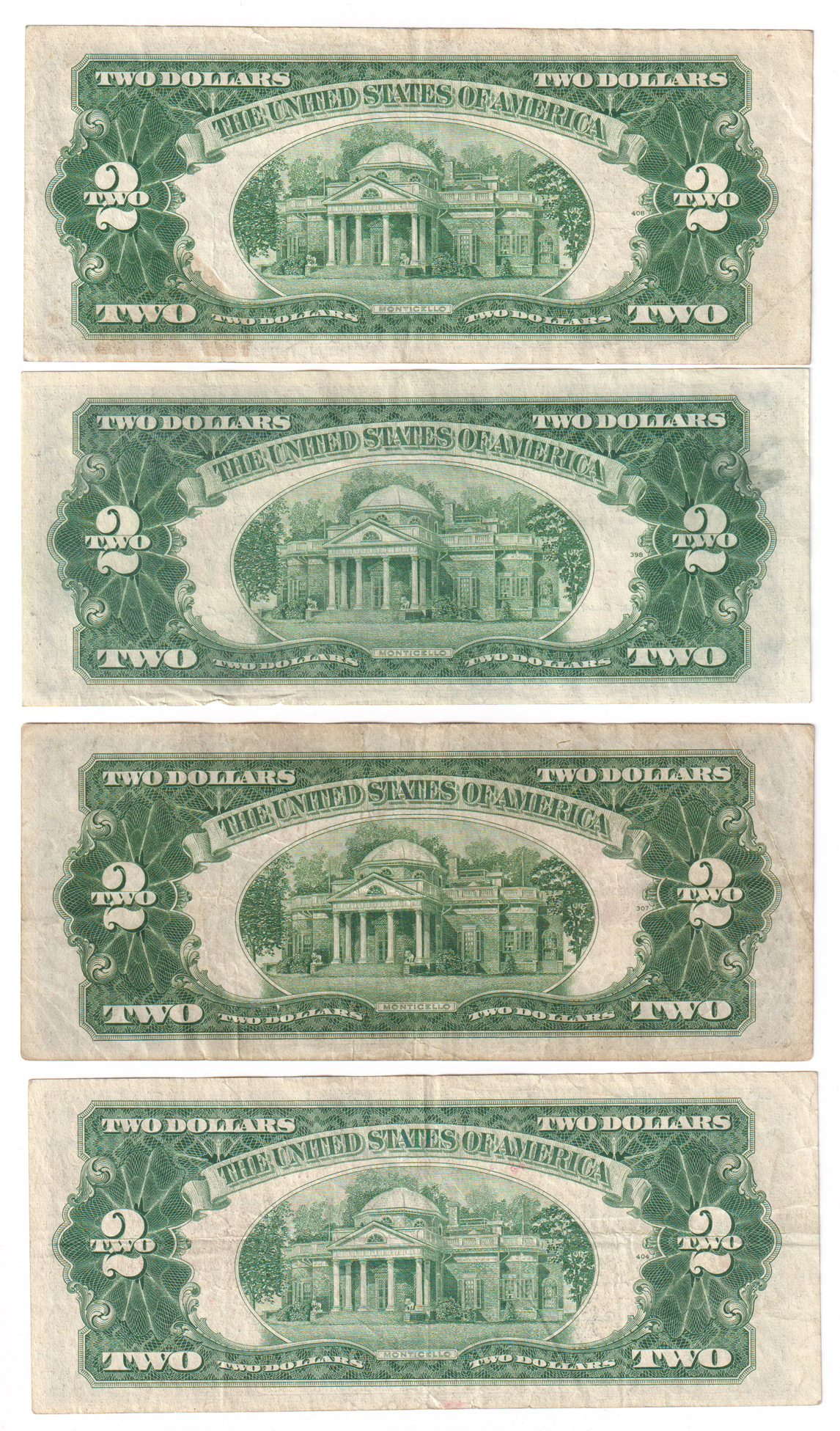 Thirty $2 and Eleven $5 Red Seal, circulated