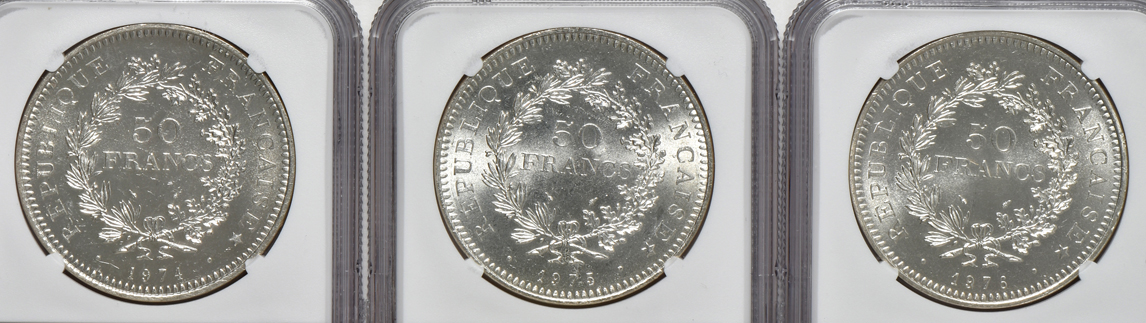 France - Ten Uncirculated France 50 francs certified by NGC