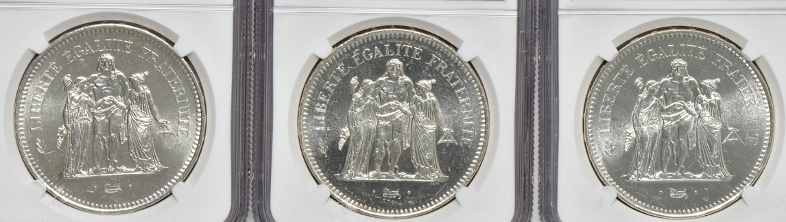 France - Ten Uncirculated France 50 francs certified by NGC