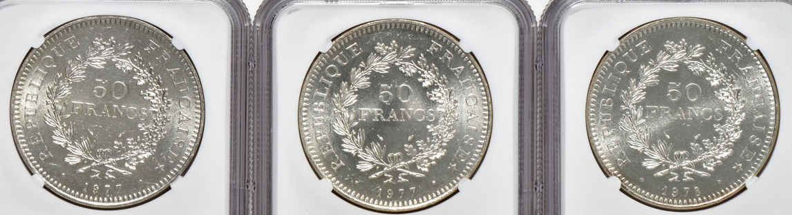 France - Ten Uncirculated France 50 francs certified by NGC