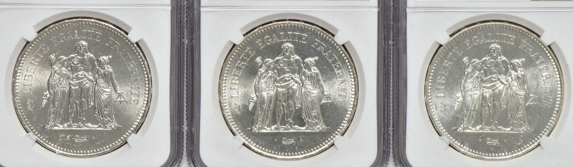France - Ten Uncirculated France 50 francs certified by NGC