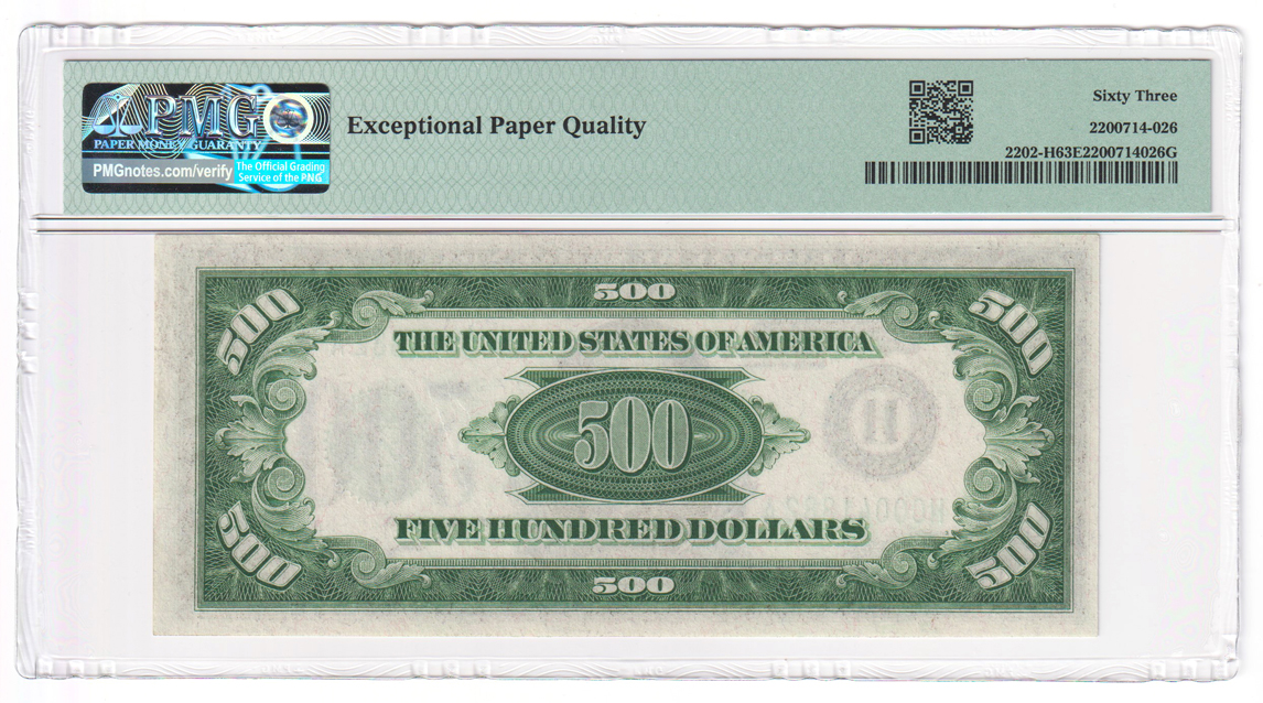 1934-A $500 St. Louis Fr# 2202-H - PMG ChCU-63 EPQ