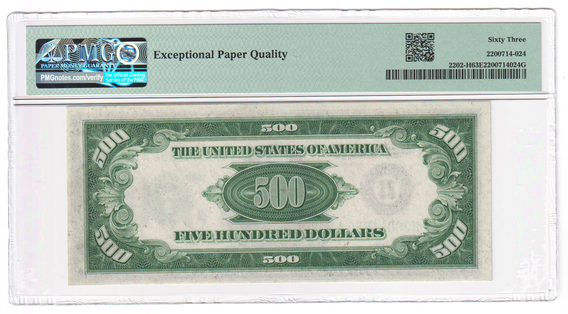 1934-A $500 St. Louis Fr# 2202-H - PMG ChCU-63 EPQ