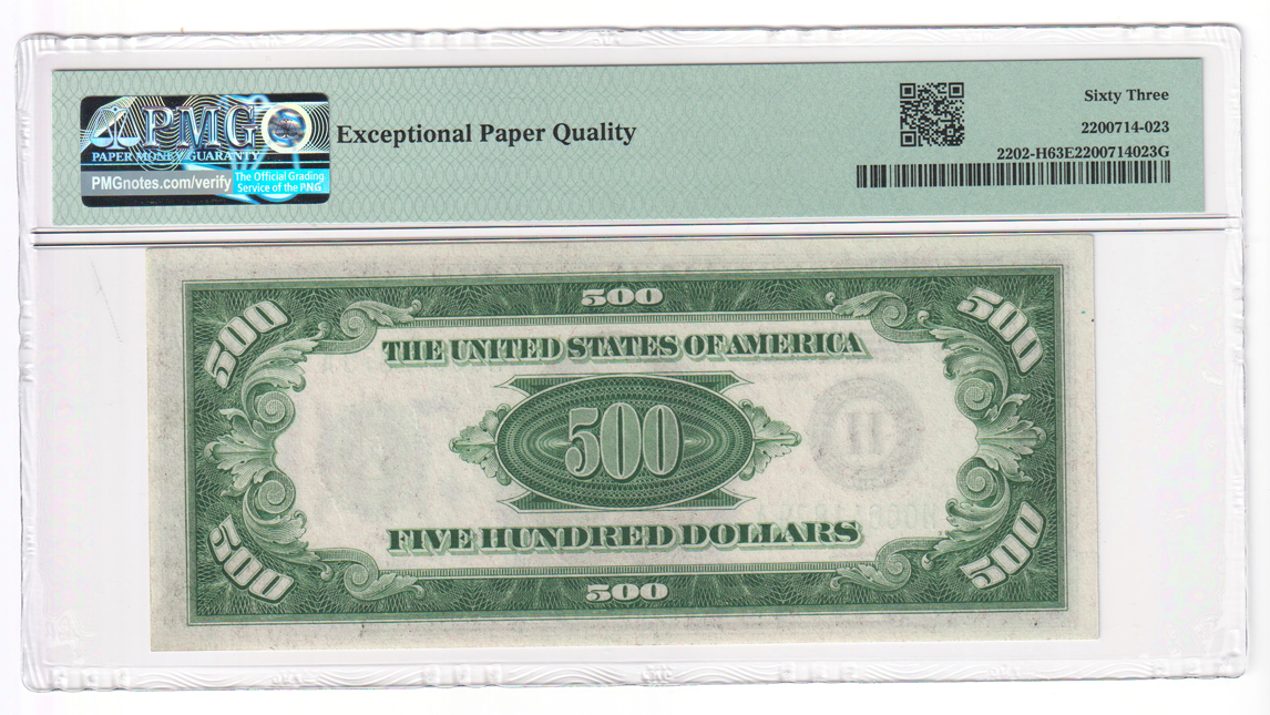 1934-A $500 St. Louis Fr# 2202-H - PMG ChCU-63 EPQ