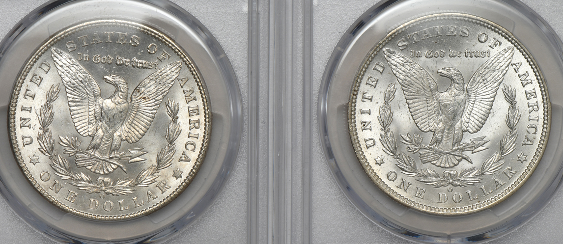 1892-O MS-62, and a 1903-O MS-64, both PCGS
