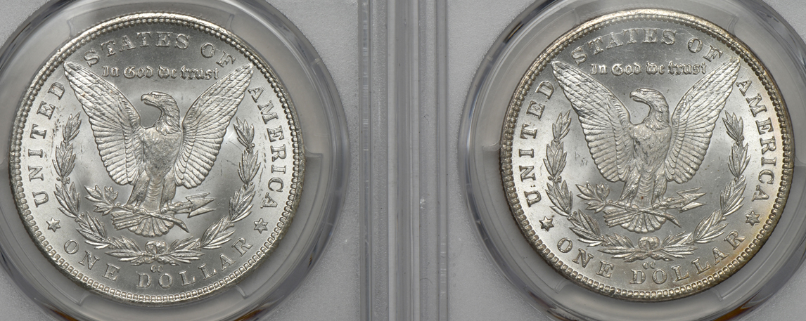1881-CC and 1883-CC, both PCGS MS-64+