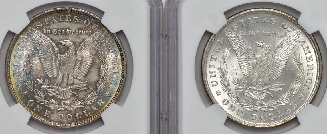 1878 7TF Reverse of 1879 MS-63, and an 1878 8TF MS-64, both NGC