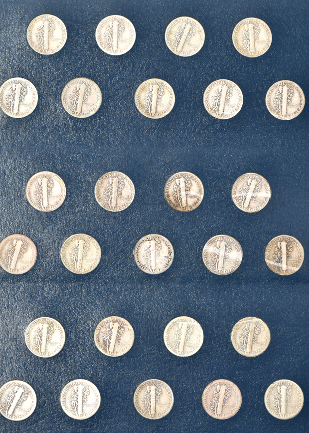 Nearly complete collection of Mercury dimes (missing overdates), in a Whitman Classic 9118 album