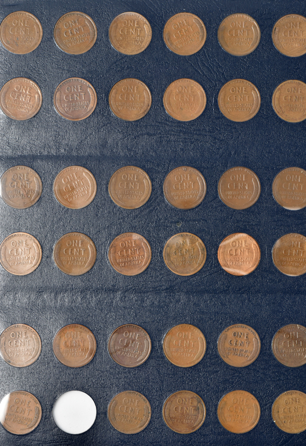 Collection of Lincoln cents in a Whitman Classic 9112 album