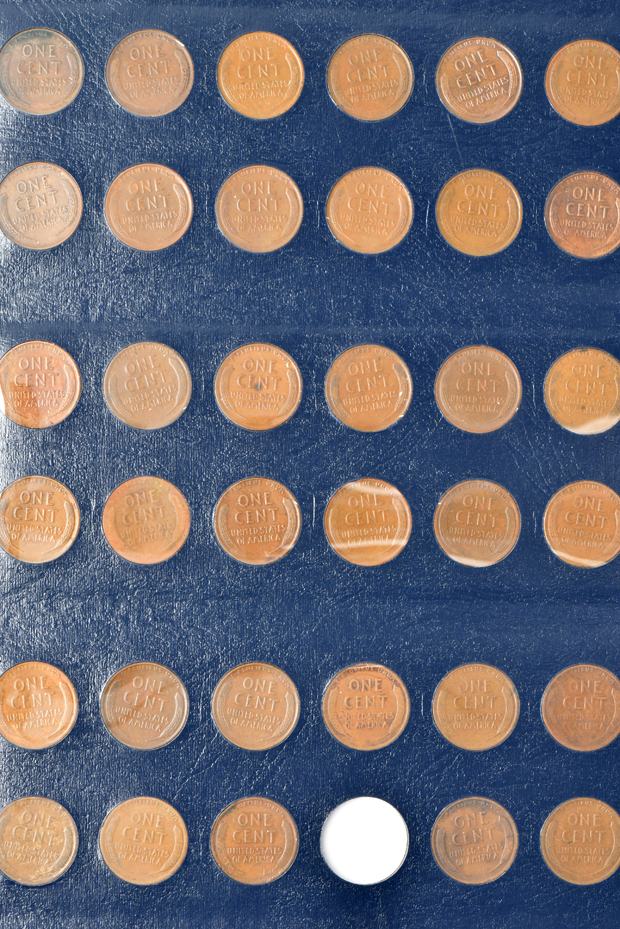 Collection of Lincoln cents in a Whitman Classic 9112 album