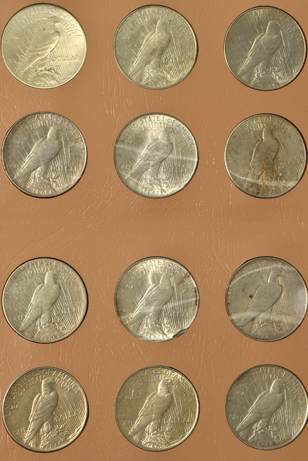 "Complete" collection of Peace silver dollars in a Dansco 7175 album