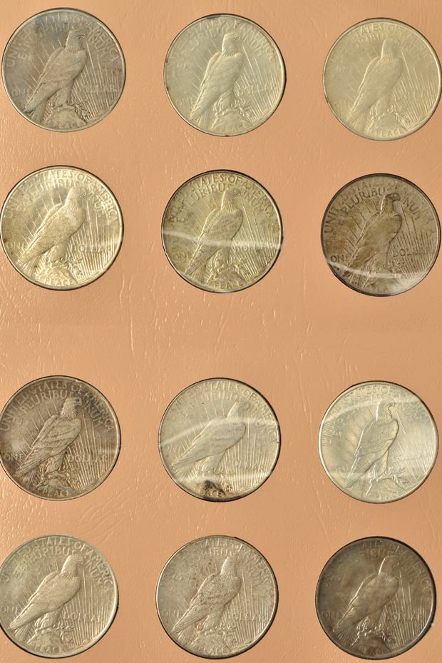 "Complete" collection of Peace silver dollars in a Dansco 7175 album