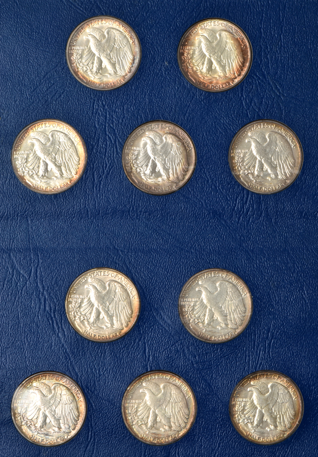 Mercury Dime Set minus 1916-D, and Walking Liberty short-set